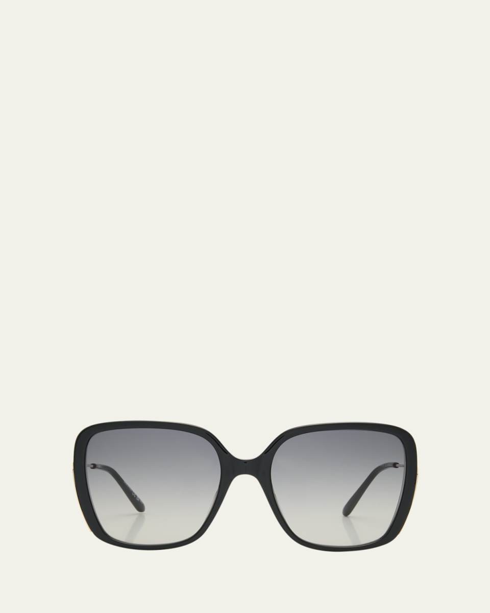 Square Acetate and Metal Sunglasses